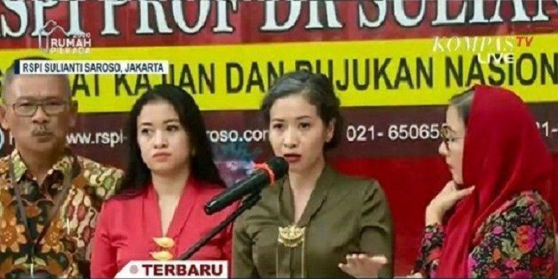 Tiga pasien virus corona yang sembuh dan memberikan keterangan publik/Net