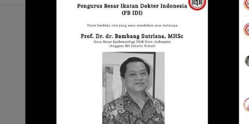 Guru Besar Epidemiologi FKM UI, Prof. DR. dr. Bambang Sutrisna, MHSc/Net 