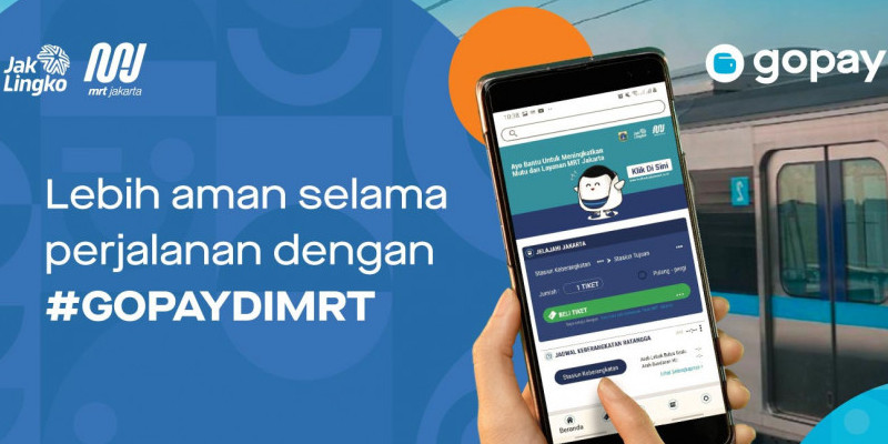 Ilustrasi pembelian tiket MRT lewat aplikasi dompet digital Gopay/Net