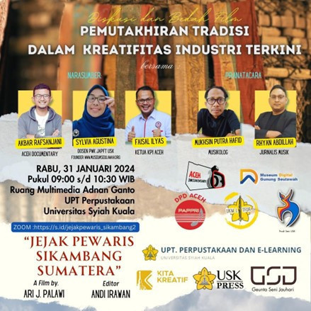 Flyer kolaborasi DACIH USK dalam upaya mengembangkan budaya Aceh/Dok USK