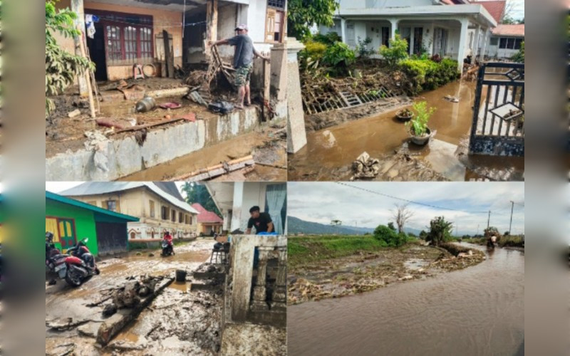 Suasana pascabanjir bandang lahar dingin di Koto Baru, Kubang Putiah/Ist.