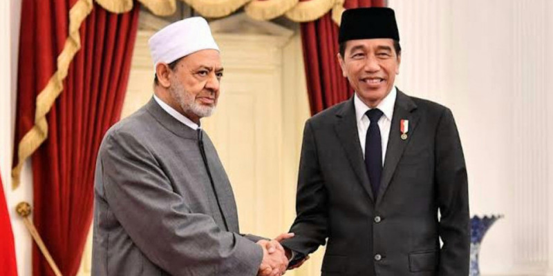 Presiden Joko Widodo menerima kunjungan Grand Syekh Al-Azhar Ahmed Al-Tayeb di Istana Merdeka. (Dok. Setpres)