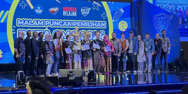 Acara Puncak DUTA SMA 2024 yang dihadiri juga oleh Direktur SMA Kementerian Pendidikan, Kebudayaan, Riset, dan Teknologi, Winner Jihad Akbar/tirto.id