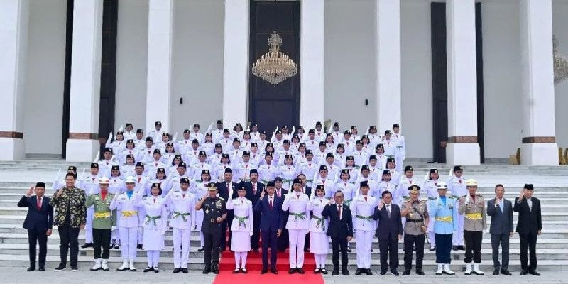 Anggota Paskibraka 2024 bertemu Presiden Joko Widodo di IKN. (Instagram/@jokowi)