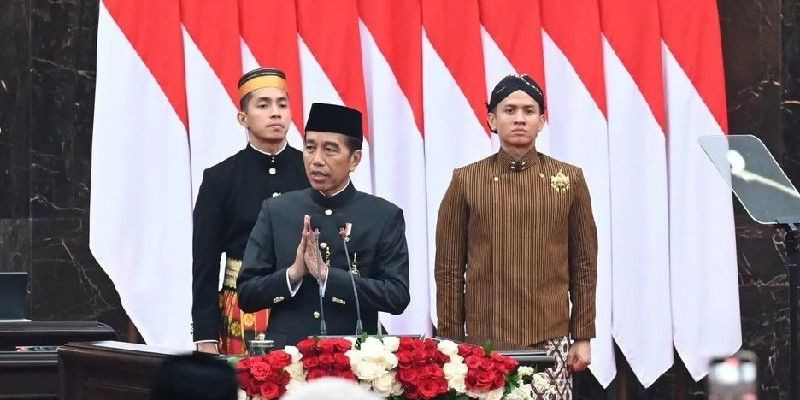 Presiden Joko Widodo saat menyampaikan pidato dalam Sidang Tahunan MPR RI (16/8) di Gedung Nusantara, Senayan. (Biro Pers Sekretariat Presiden)