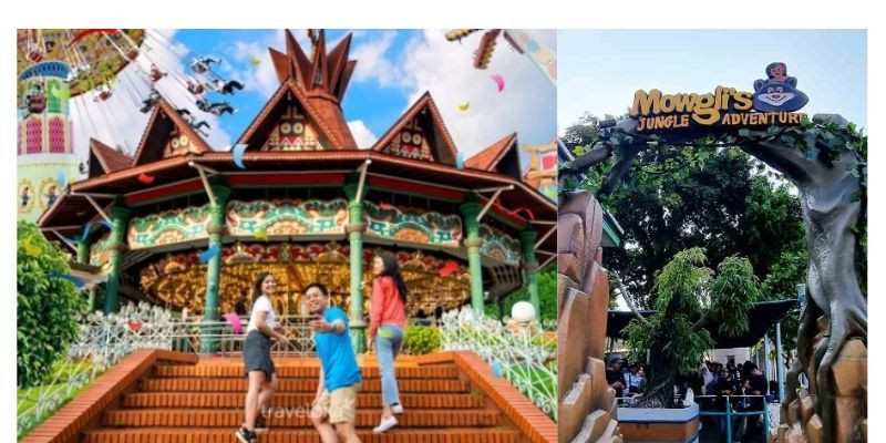 Serunya bermain berbagai wahana di Dufan. (Net/Grafis: Adelia)