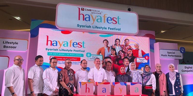 Konferensi pers HAYAFEST 2024 di Bintaro (1/11) hadirkan kolaborasi CIMB Niaga Syariah x KAMI. (FARAH/Fauziah)