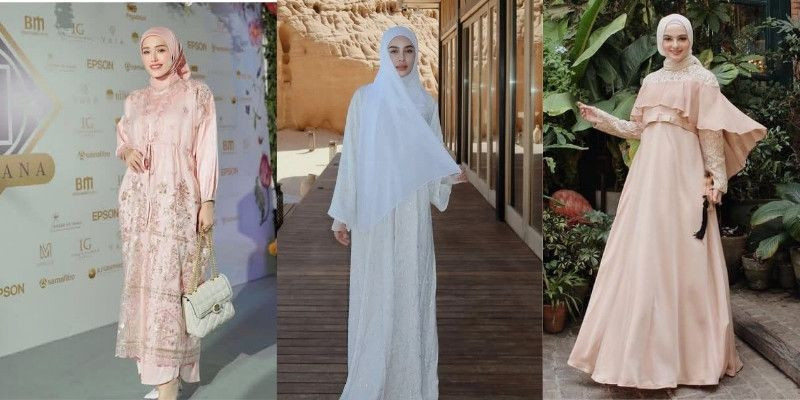 Gamis favorit para muslimah. (Instagram/@adeliapasha, @emyaghnia, @nismabahanan)