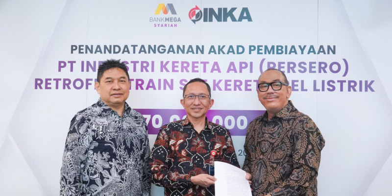 Kerja sama pembiayaan produktif Bank Mega Syariah untuk PT INKA. (BMS)