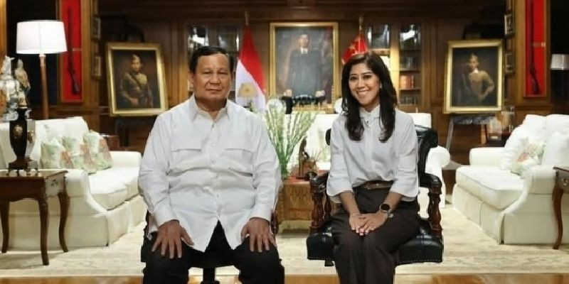 Menteri Komdigi Meutya Hafid bersama Presiden Prabowo Subianto. (Instagram/@meutya_hafid)