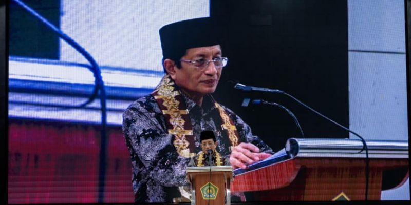 Menteri Agama Nasaruddin Umar di Makassar (10/1). (Kemenag RI)