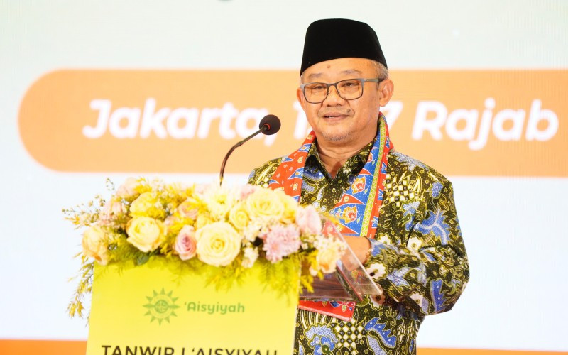 Mendikdasmen Abdul Mu'ti saat pembukaan Tanwir I 'Aisyiyah (15/1) di Jakarta. (Ist)