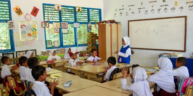 Ilustrasi suasana ruang kelas SD. (Instagram/@unicefindonesia)